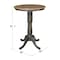 International Concepts Round 30 in Round Top Pedestal Table, 41.1 inH, Hickory/Washed Coal, 30 in W, 30 in L, 41.1 in H K45-30RT-6B-2 - alternate 4